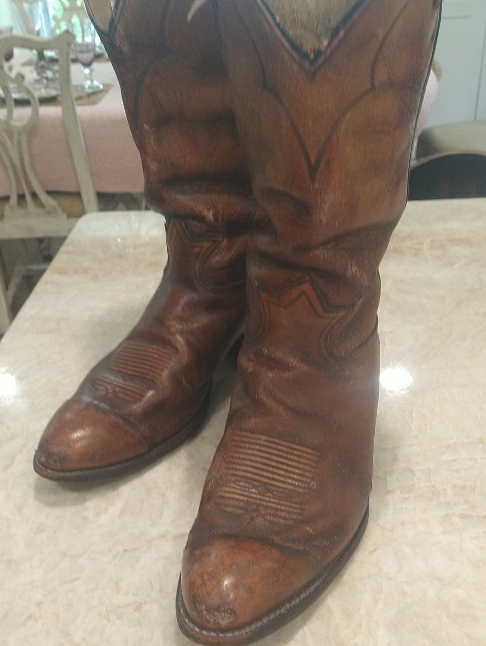 Tony Lama Brown Men's Leather Western Cowboy Boots 13